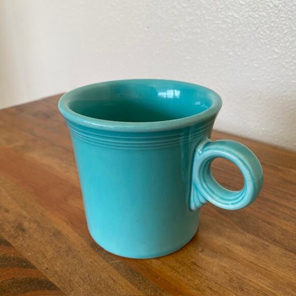Fiesta Ware Homer Laughlin Coffee Mug Ring Handle Turquoise Teal EUC - Picture 2 of 6